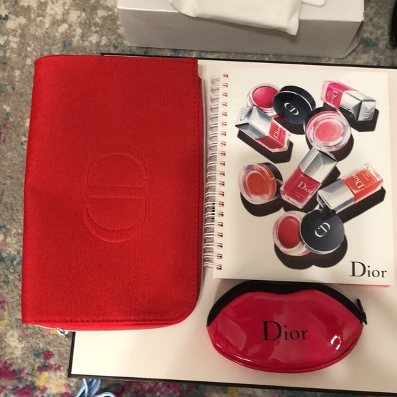 Dior Notebook and Lipstick Case (New) and Pouch
